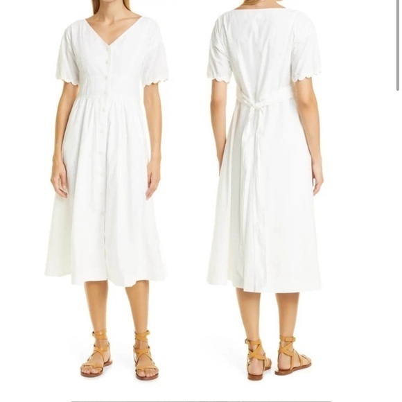 ALEX MILL Rick Button Front Cotton Midi‎ Dress - Picture 8 of 8